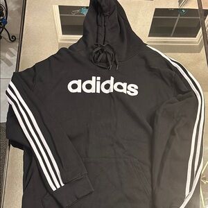 Adidas Black and White Men's Hoodie